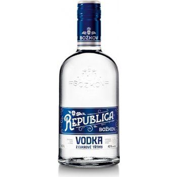 Božkov Republica Vodka z cukrovej trstiny 40% 0,7 l (čistá fľaša)