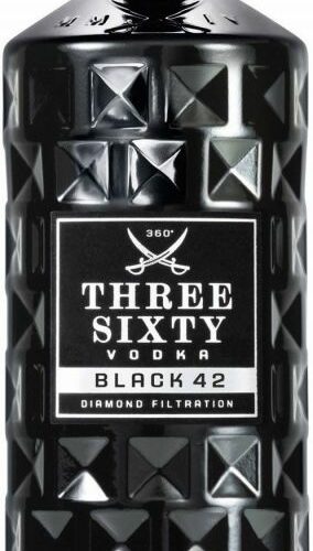 Three Sixty Black 42 Vodka 42% 1 l (čistá fľaša)